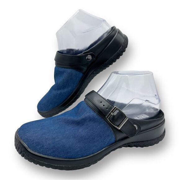 Drew Savannah Therapeutic Diabetic Orthotic Slip on Mules Shoes Denim Blue 8M - Picture 1 of 11